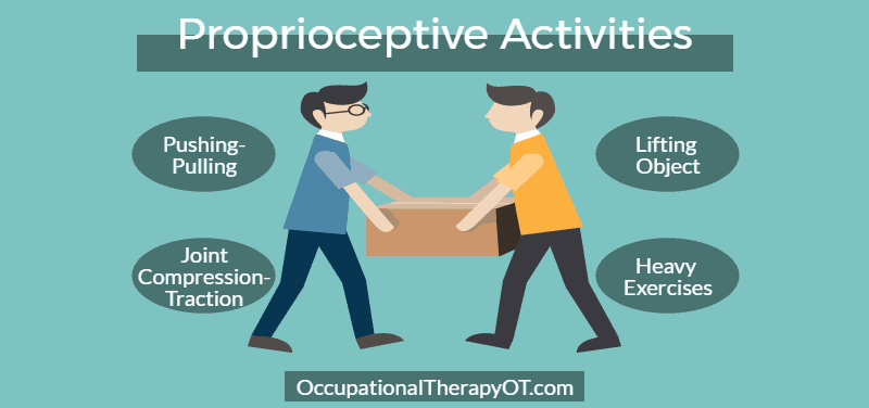 Child doing proprioceptive heavy work activities