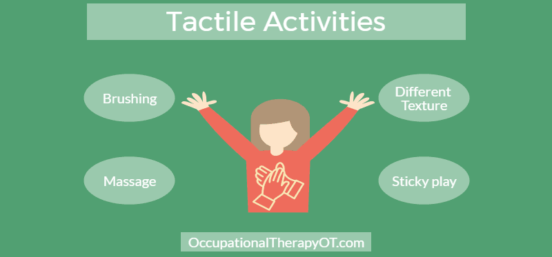 Children doing tactile sensory activities