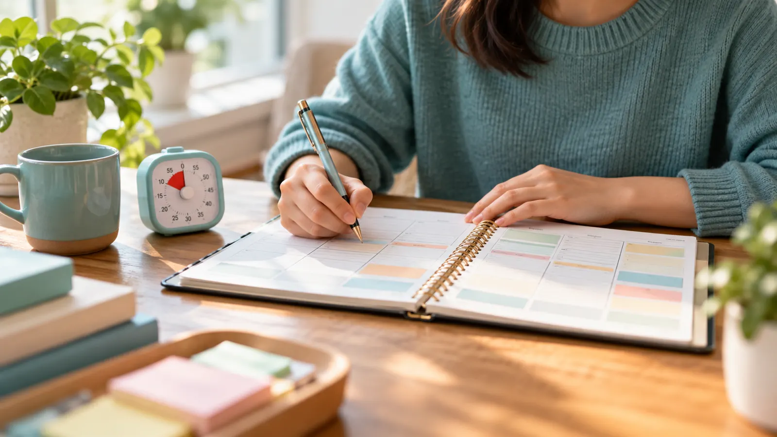 Weekly planner and timer used in occupational therapy for OCD